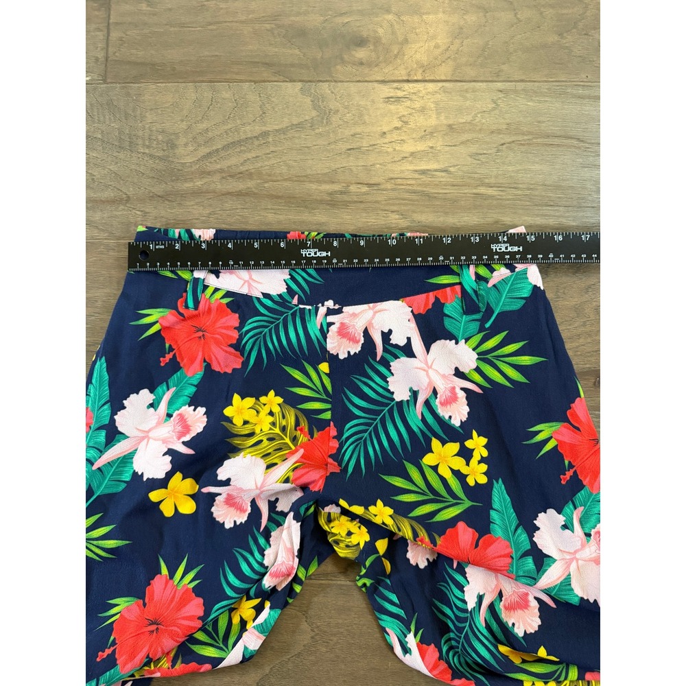 Soft‎ Surroundings Tropical Floral Wide Leg Pants Navy Blue Red PS Petite Small - Picture 9 of 10